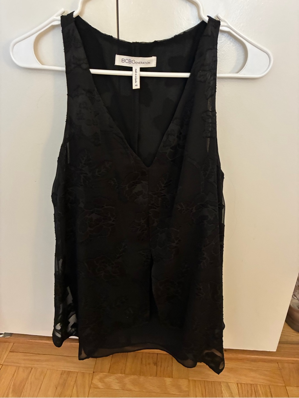 NWOT! BCBGeneration Black Floral V-Neck Blouse